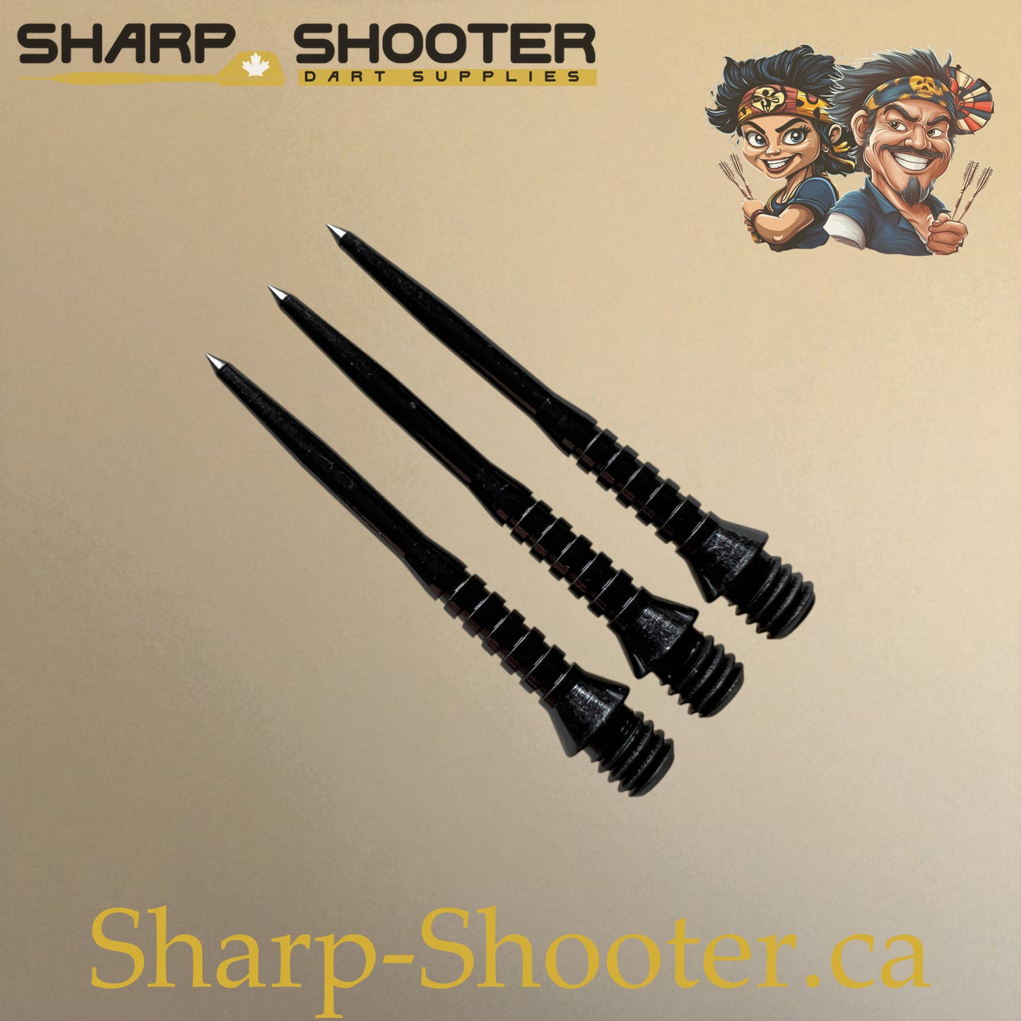 DP33 Steel Dart Tips – Black – 34 mm – 3 Pack – 3-03-02-022 – Sharp-Shooter.ca