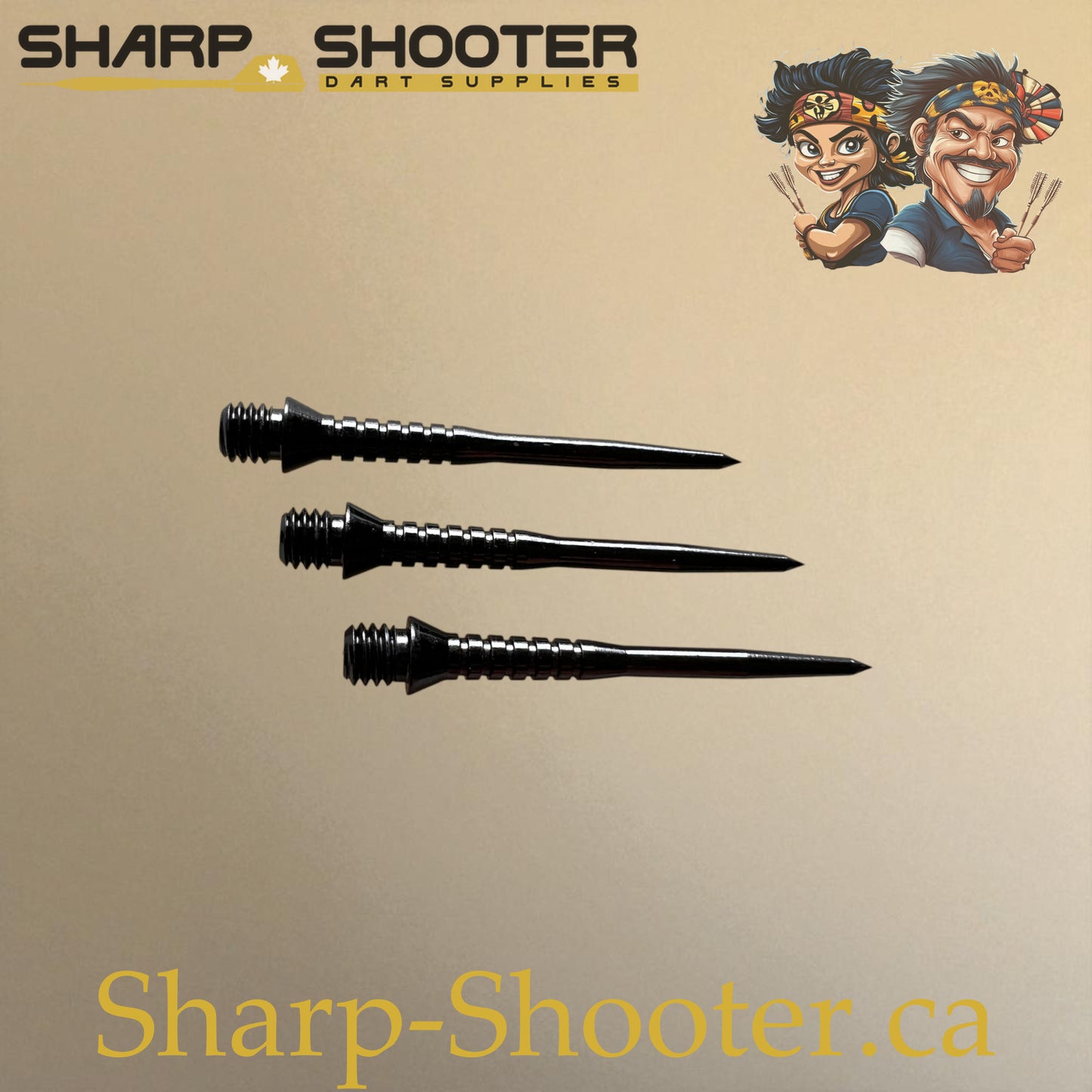 DP33 Steel Dart Tips – Black – 34 mm – 3 Pack – 3-03-02-022 – Sharp-Shooter.ca