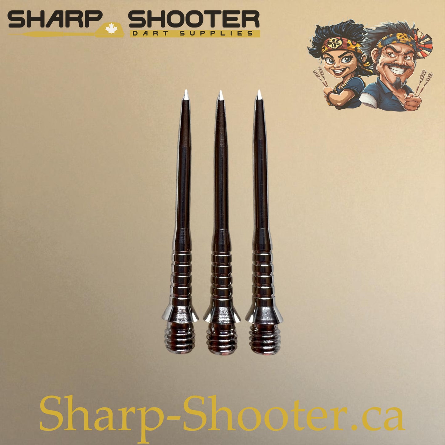 DP33 Steel Dart Tips – Silver – 32 mm – 3 Pack – 3-03-02-018 – Sharp-Shooter.ca