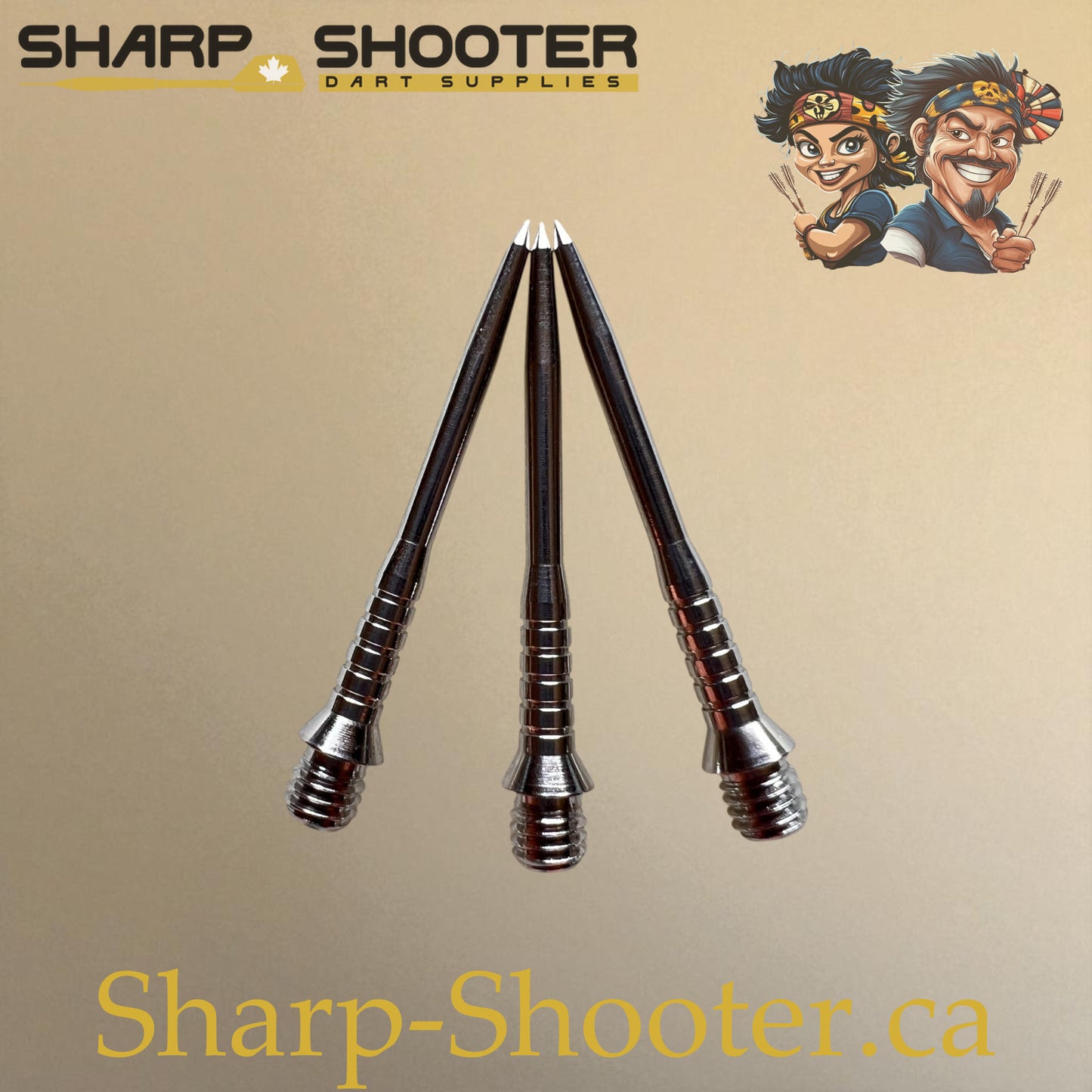 DP33 Steel Dart Tips – Silver – 32 mm – 3 Pack – 3-03-02-018 – Sharp-Shooter.ca