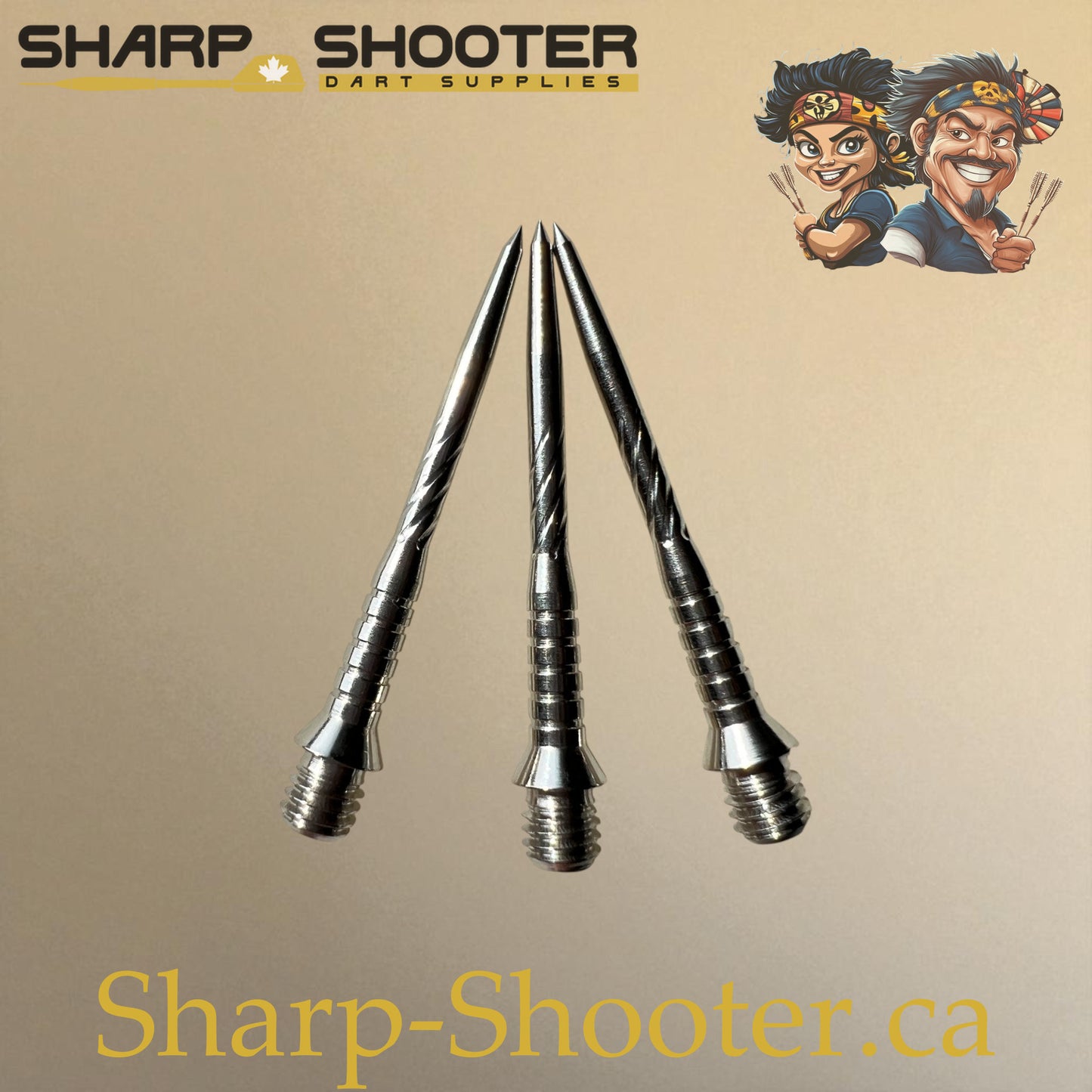 DP34 Steel Dart Tips – Silver – 32 mm – 3 Pack – 3-03-02-024 – Sharp-Shooter.ca