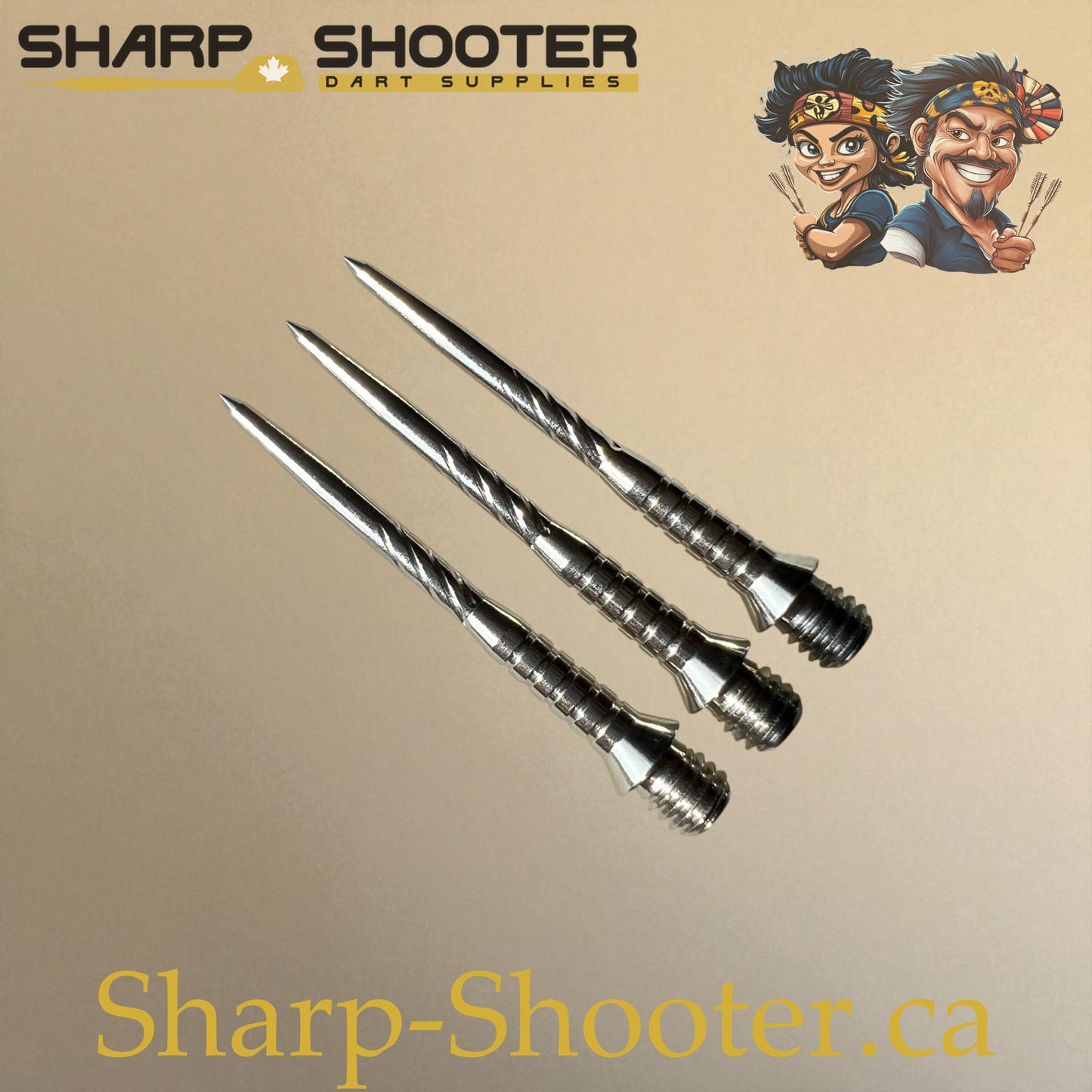 DP34 Steel Dart Tips – Silver – 32 mm – 3 Pack – 3-03-02-024 – Sharp-Shooter.ca