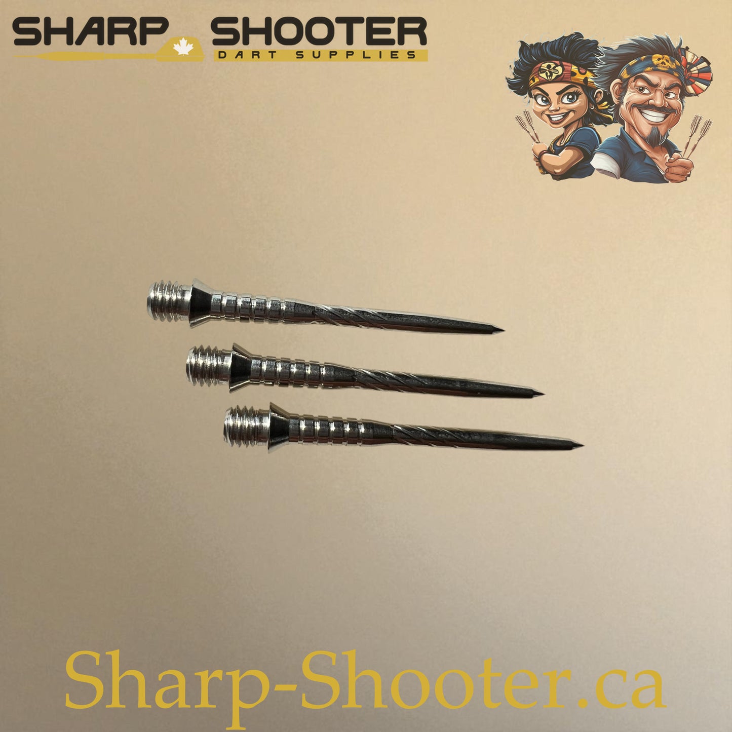 DP34 Steel Dart Tips – Silver – 34 mm – 3 Pack – 3-03-02-025 – Sharp-Shooter.ca