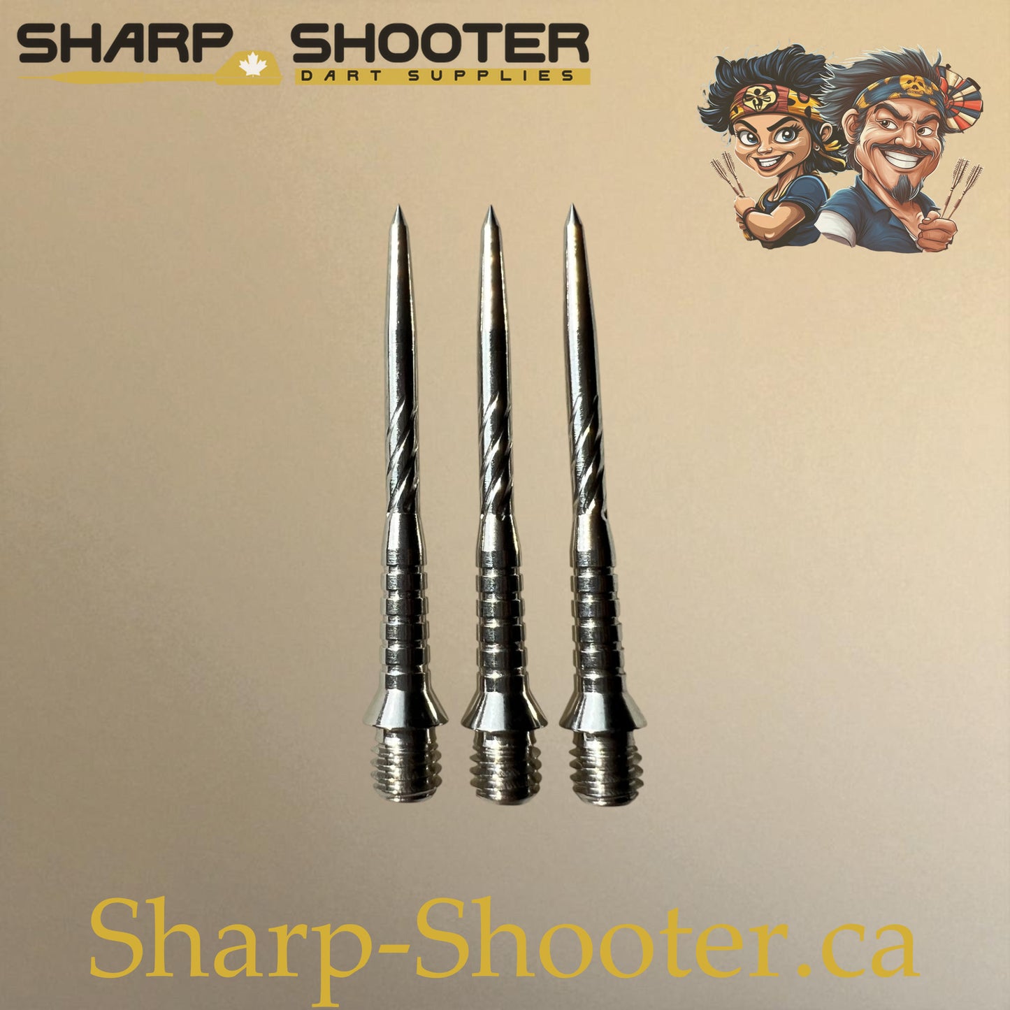 DP34 Steel Dart Tips – Silver – 34 mm – 3 Pack – 3-03-02-025 – Sharp-Shooter.ca