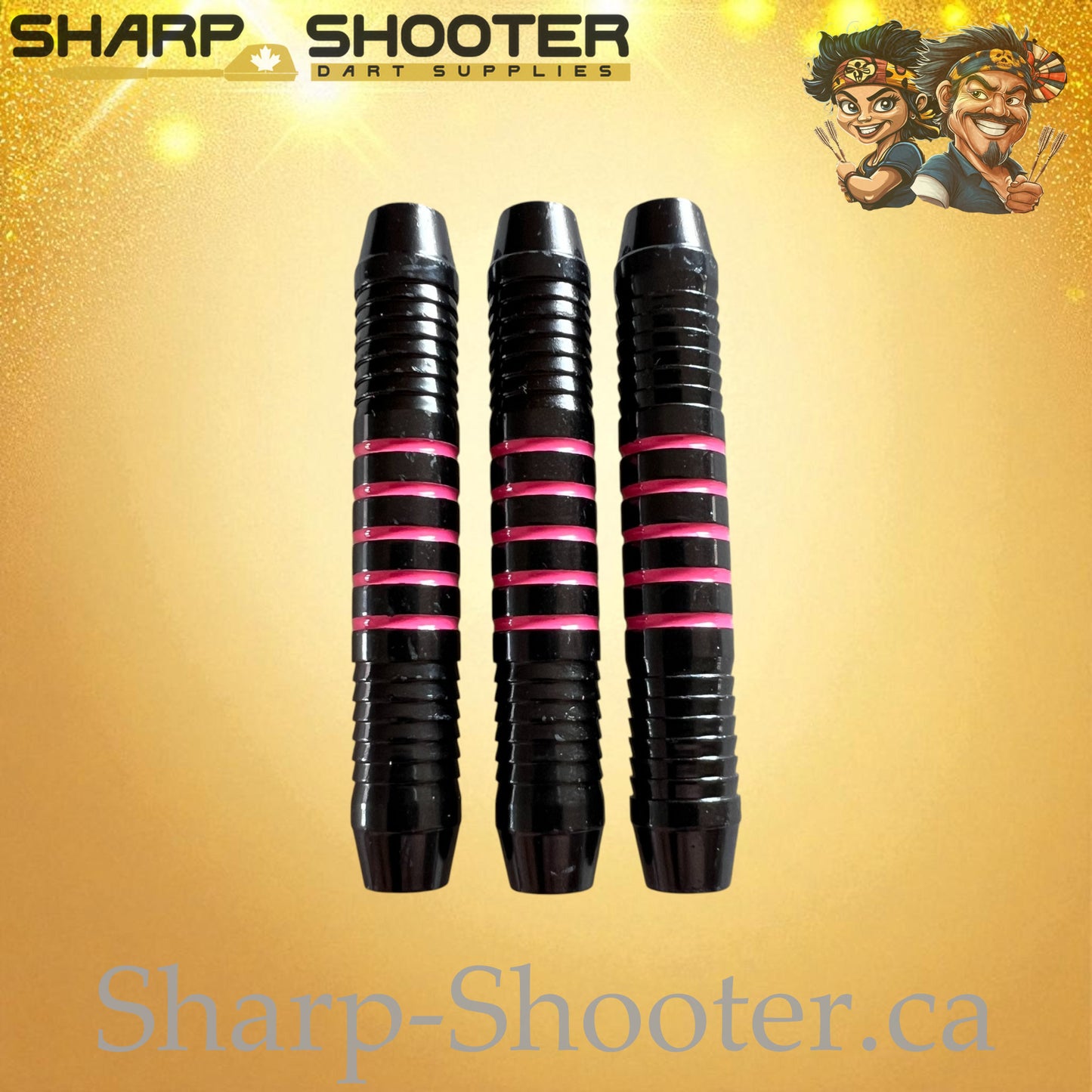 Striker Pink – Nickel-Silver Alloy Dart Barrel Black/Pink – 3 Pack