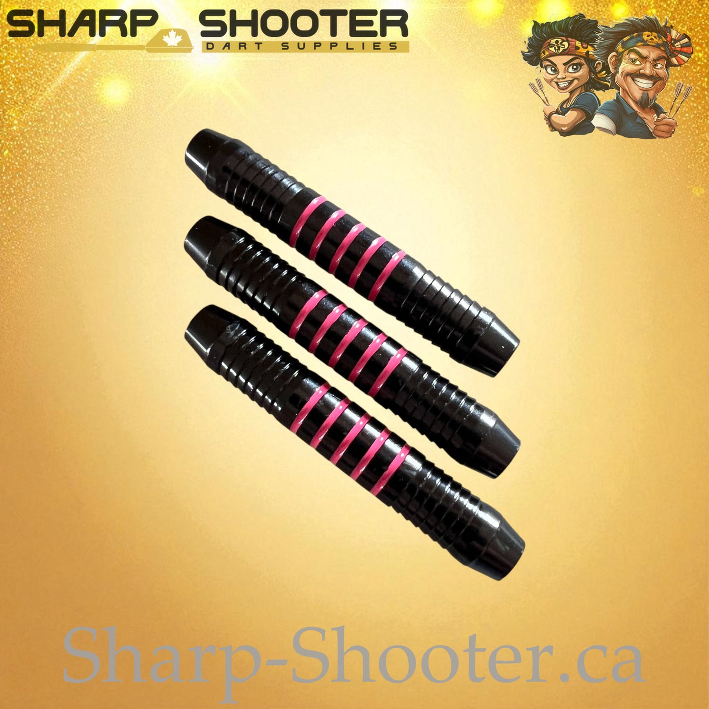 Striker Pink – Nickel-Silver Alloy Dart Barrel Black/Pink – 3 Pack