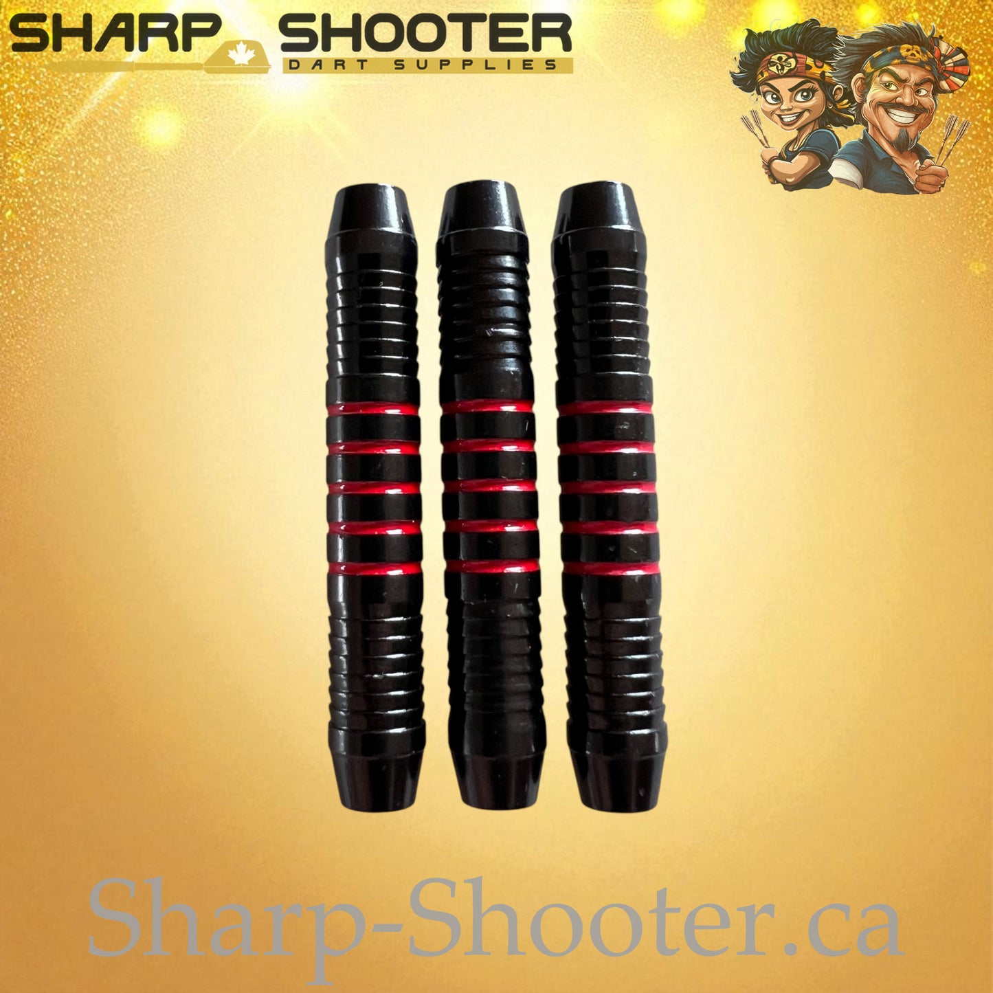 Striker Red – Nickel-Silver Alloy Dart Barrel Black/Red – 3 Pack