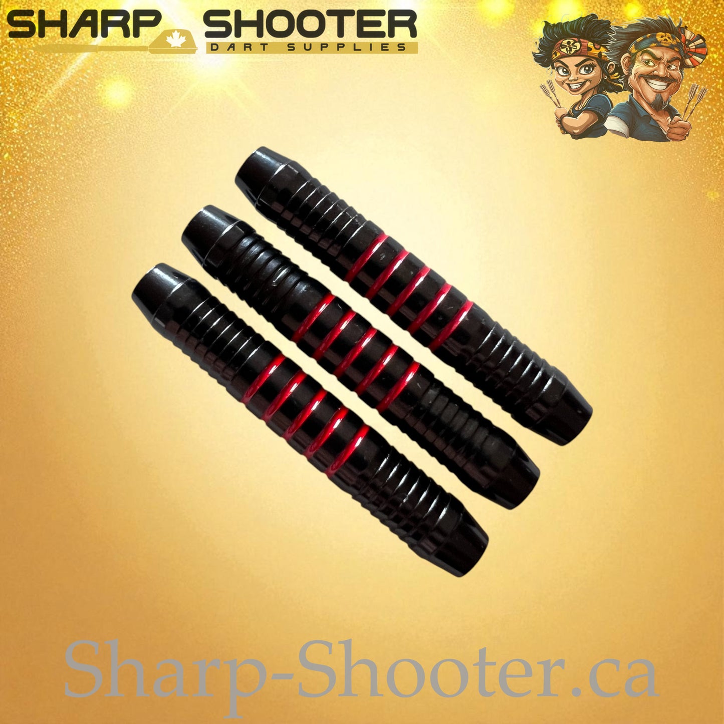 Striker Red – Nickel-Silver Alloy Dart Barrel Black/Red – 3 Pack