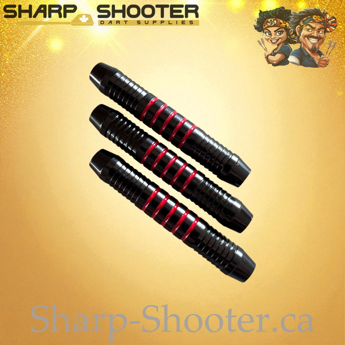 Striker Red – Nickel-Silver Alloy Dart Barrel Black/Red – 3 Pack