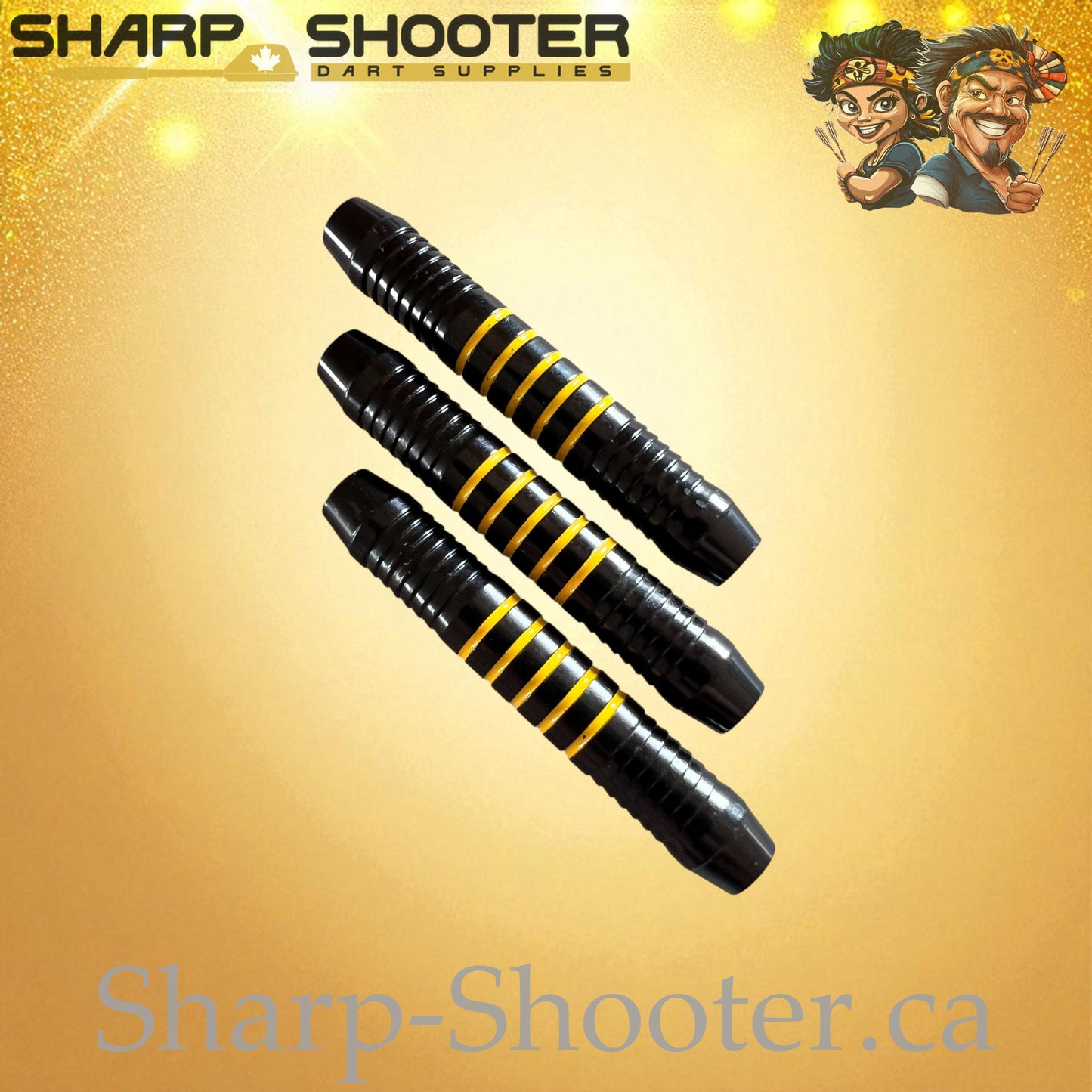 Striker Yellow – Nickel-Silver Alloy Dart Barrel Black/Yellow – 3 Pack
