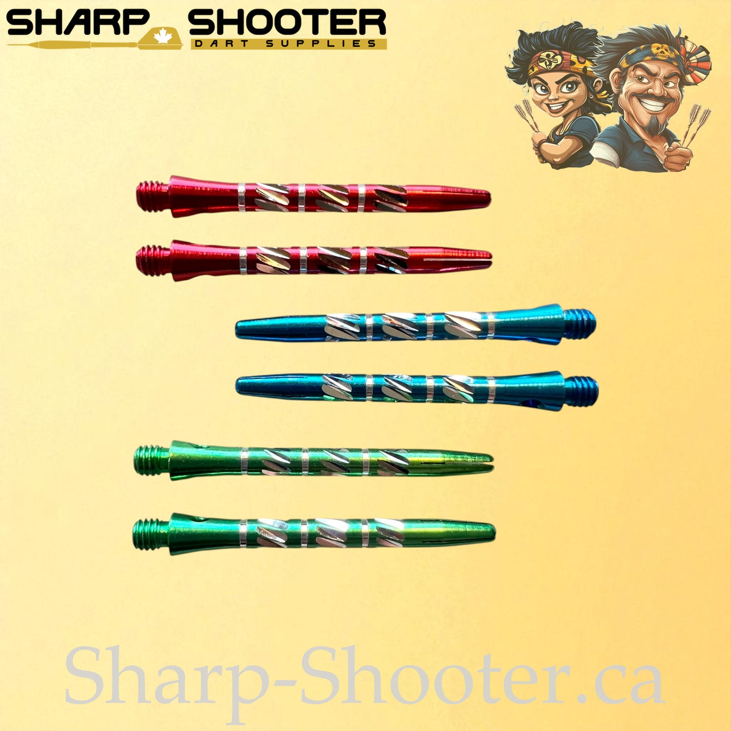 Trident – DS18 – Aluminum Dart Shaft – 45mm – Triple Cut Grip – 3 Pack