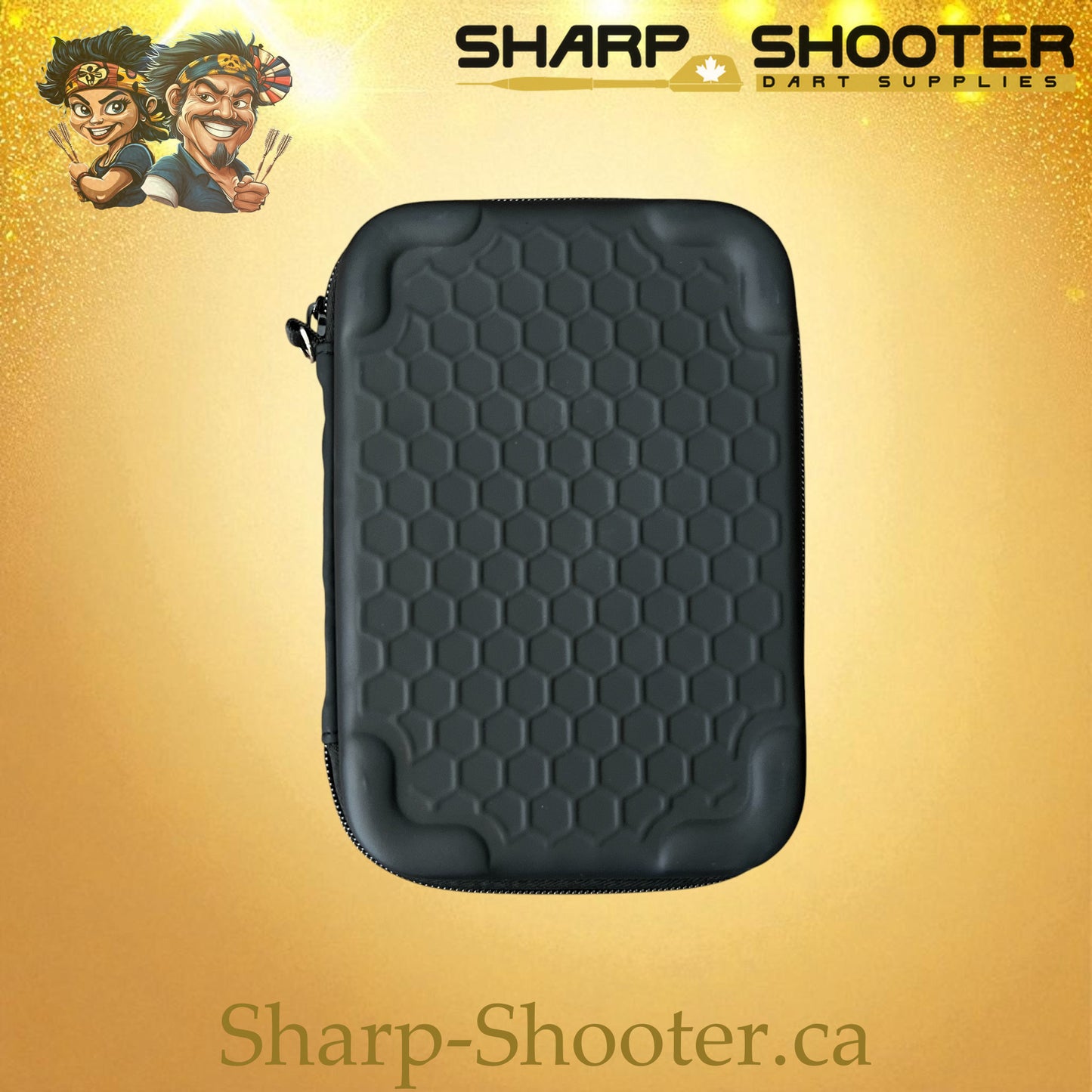 The Bunker dart case AL-02 Black — large rubber case holds 6 darts, Sharp-Shooter.ca