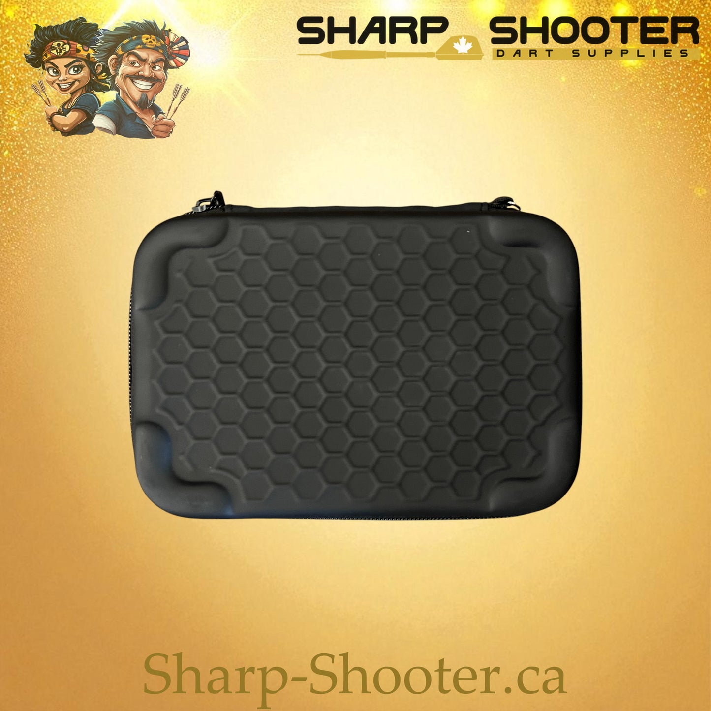 The Bunker dart case AL-02 Black — large rubber case holds 6 darts, Sharp-Shooter.ca