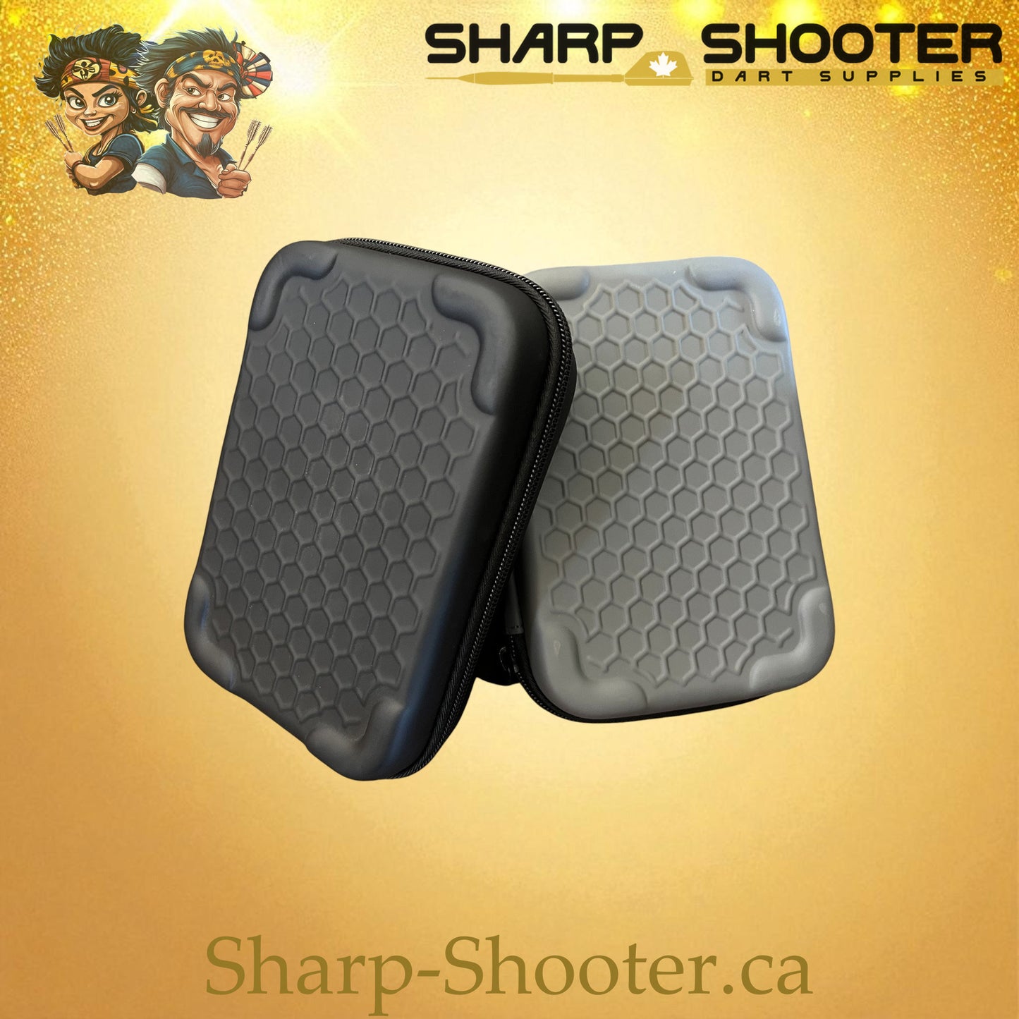 The Bunker case family lineup — AL-02 Black and Grey shown, Sharp-Shooter.ca