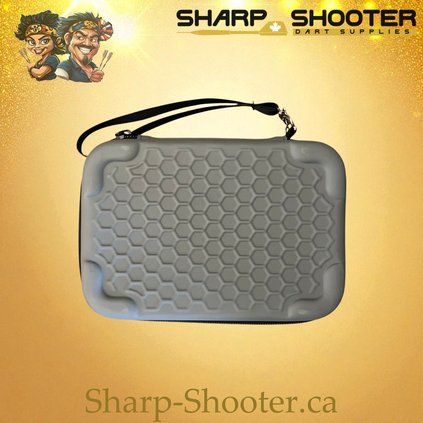 The Bunker dart case AL-02 Grey — large rubber case holds 6 darts, Sharp-Shooter.ca