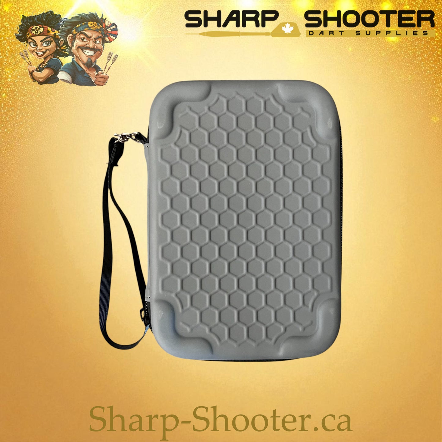 The Bunker dart case AL-02 Grey — large rubber case holds 6 darts, Sharp-Shooter.ca