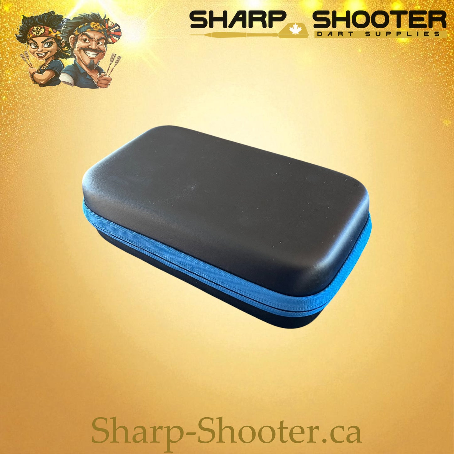 The Maverick dart case DP-24 Black/Blue — PVC case holds 6 darts, Sharp-Shooter.ca
