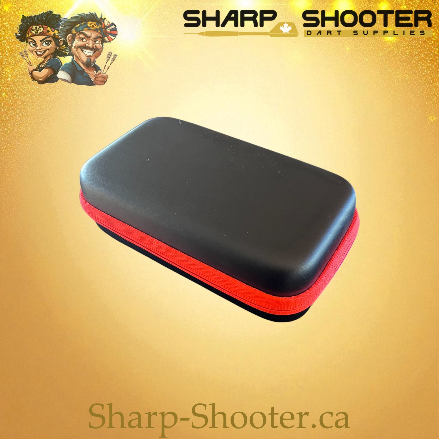 The Maverick dart case DP-24 Black/Red — PVC case holds 6 darts, Sharp-Shooter.ca