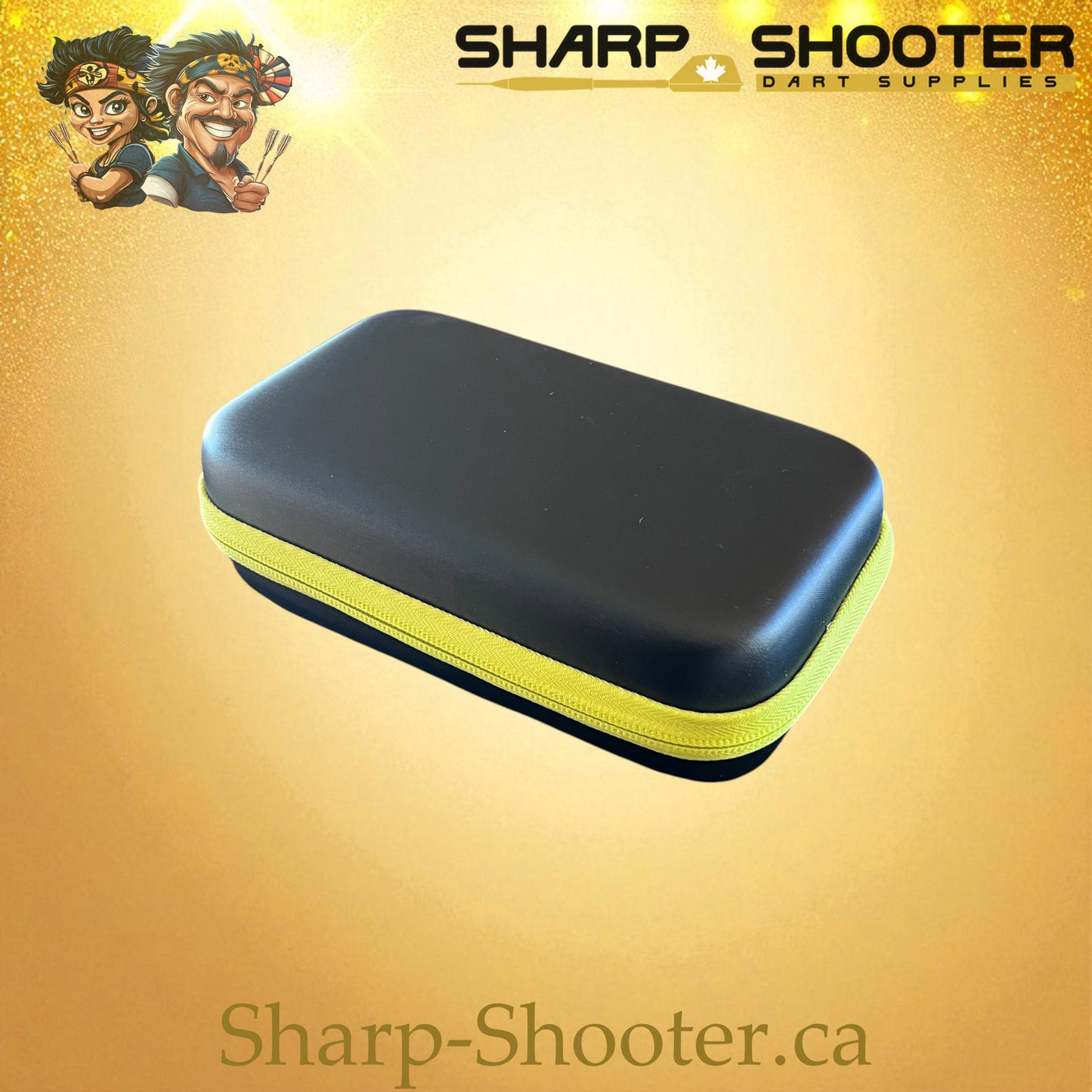 The Maverick dart case DP-24 Black/Yellow — PVC case holds 6 darts, Sharp-Shooter.ca