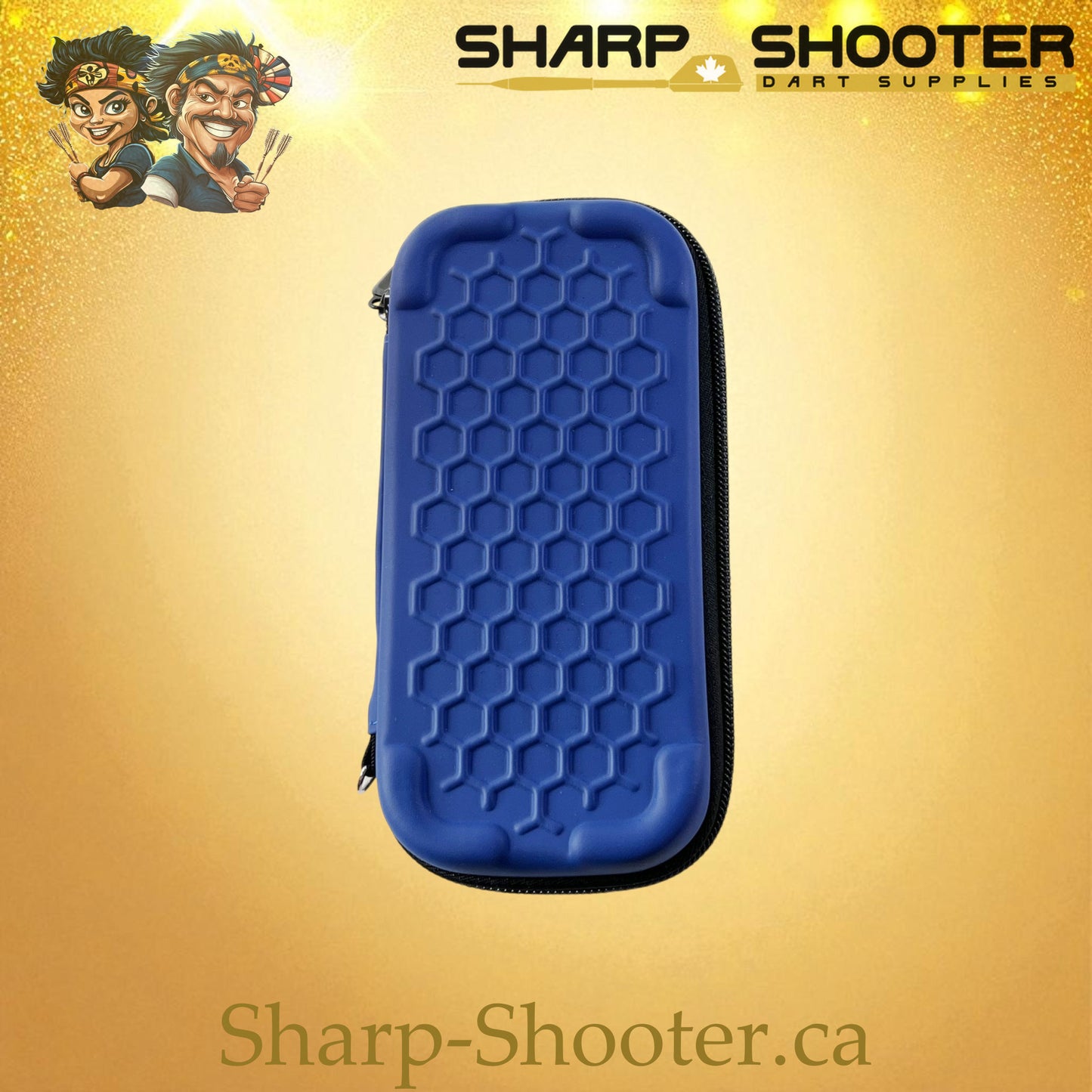 The Pocket Grip dart case AL-01 Blue — small rubber case holds 3 darts, Sharp-Shooter.ca
