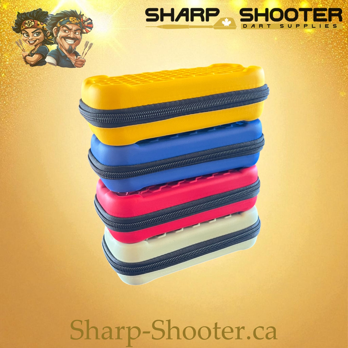 The Pocket Grip case family lineup — AL-01 shown in multiple colors, Sharp-Shooter.ca