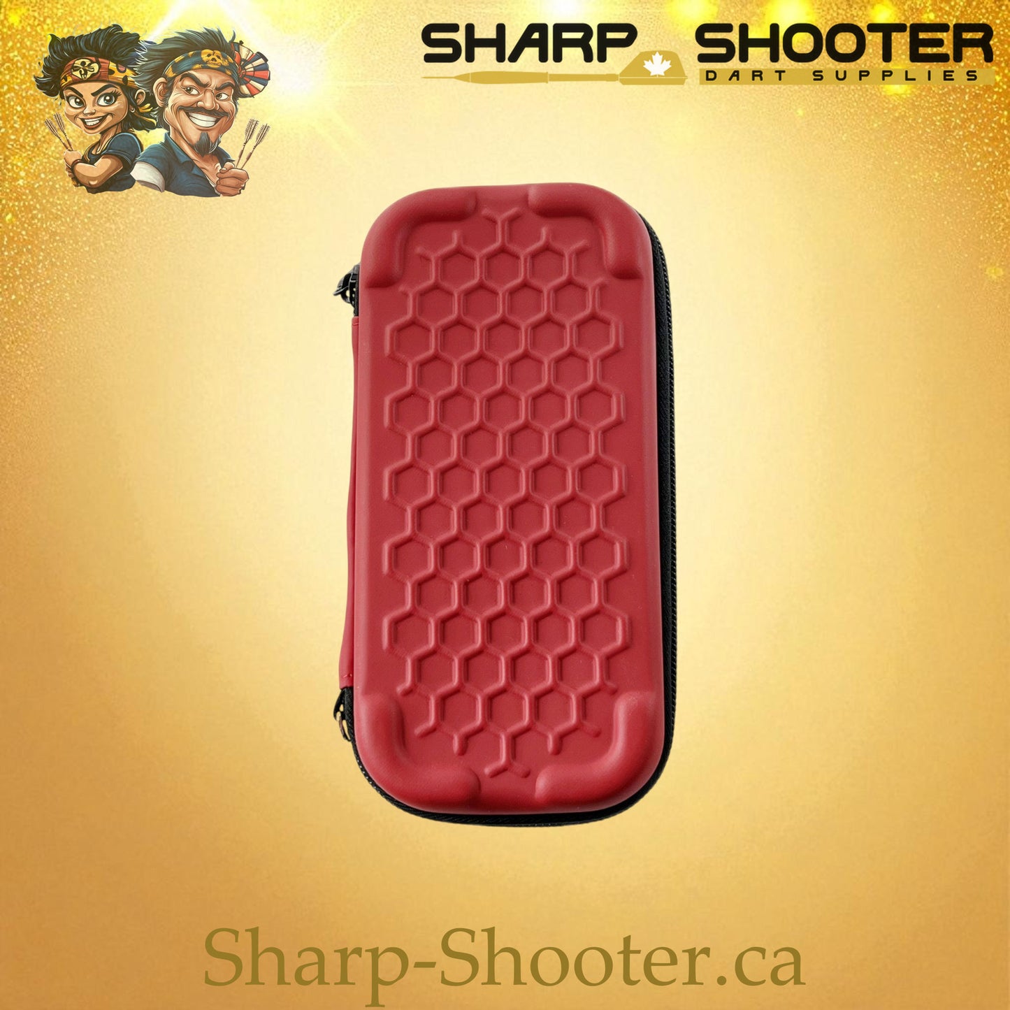 The Pocket Grip dart case AL-01 Red — small rubber case holds 3 darts, Sharp-Shooter.ca