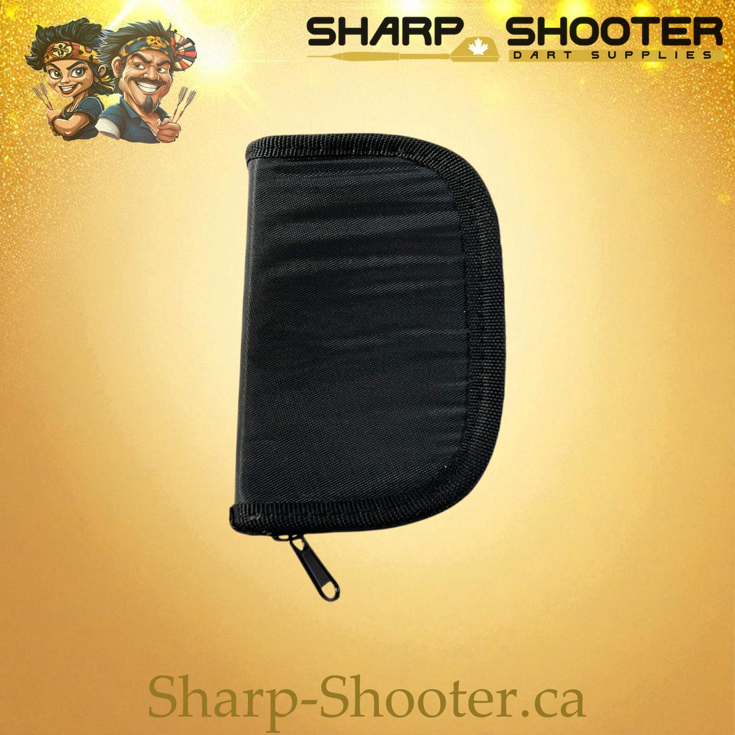 The Sidearm dart case DP-22 Black — nylon etui holds 3 darts, Sharp-Shooter.ca