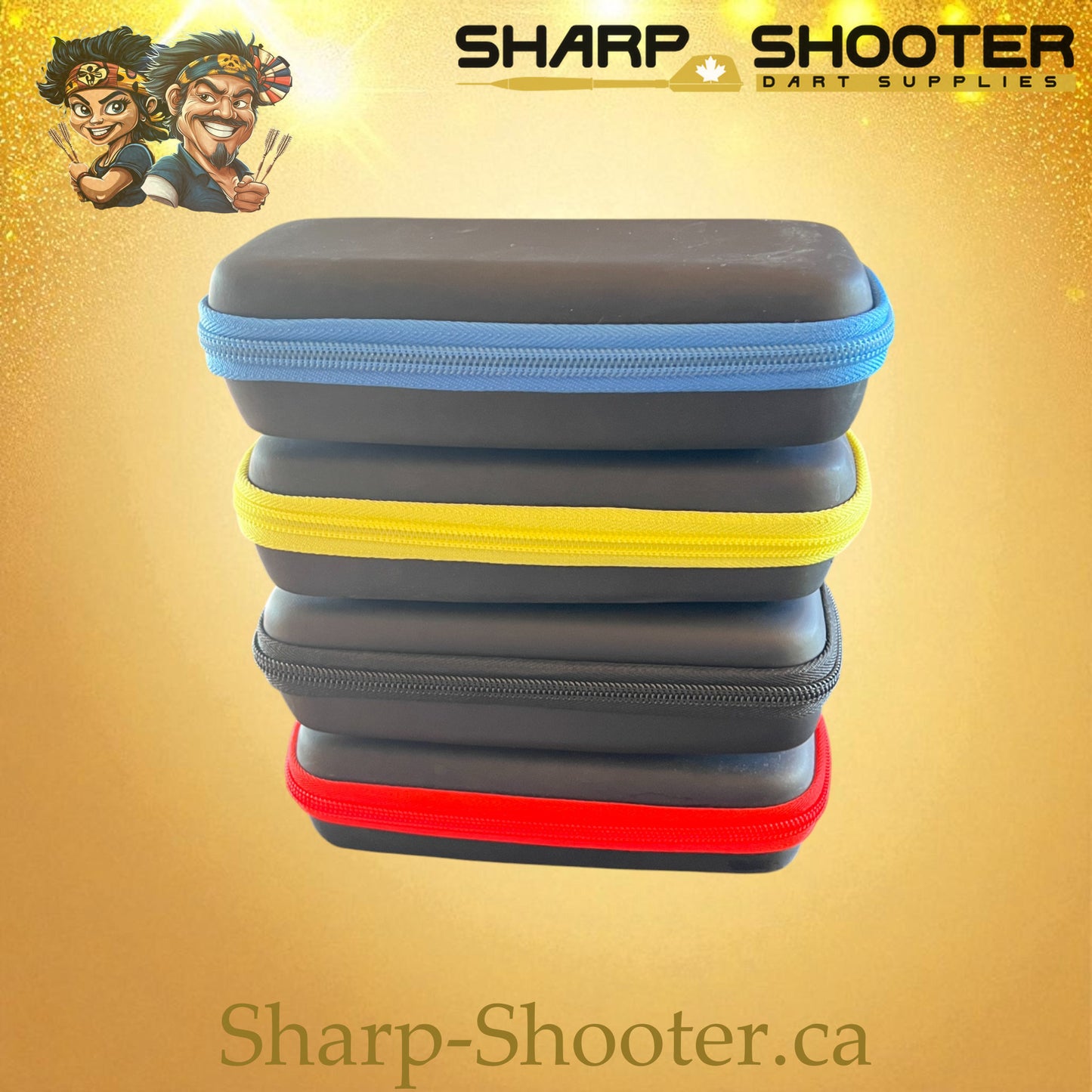 The Sidearm case family lineup — DP-23 shown in multiple colors, Sharp-Shooter.ca