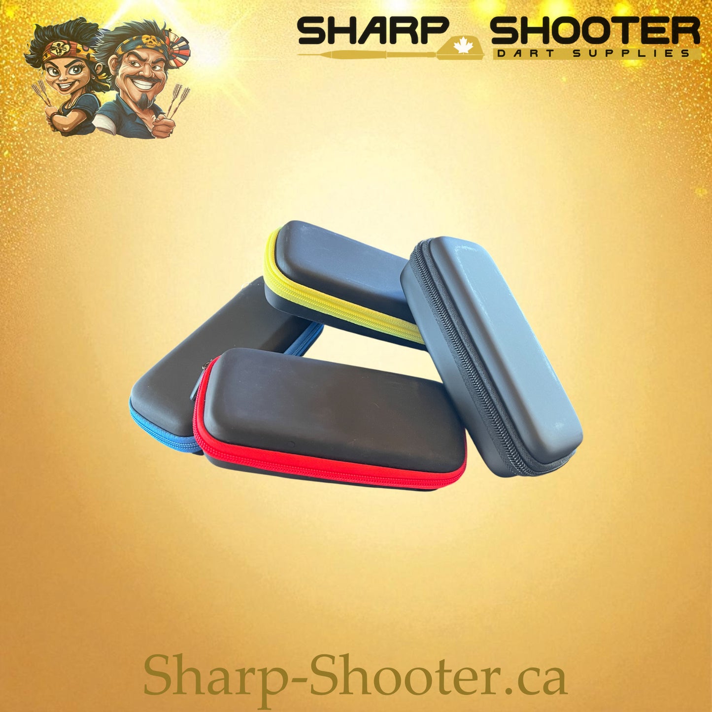The Sidearm case family lineup — DP-23 shown in multiple colors, Sharp-Shooter.ca