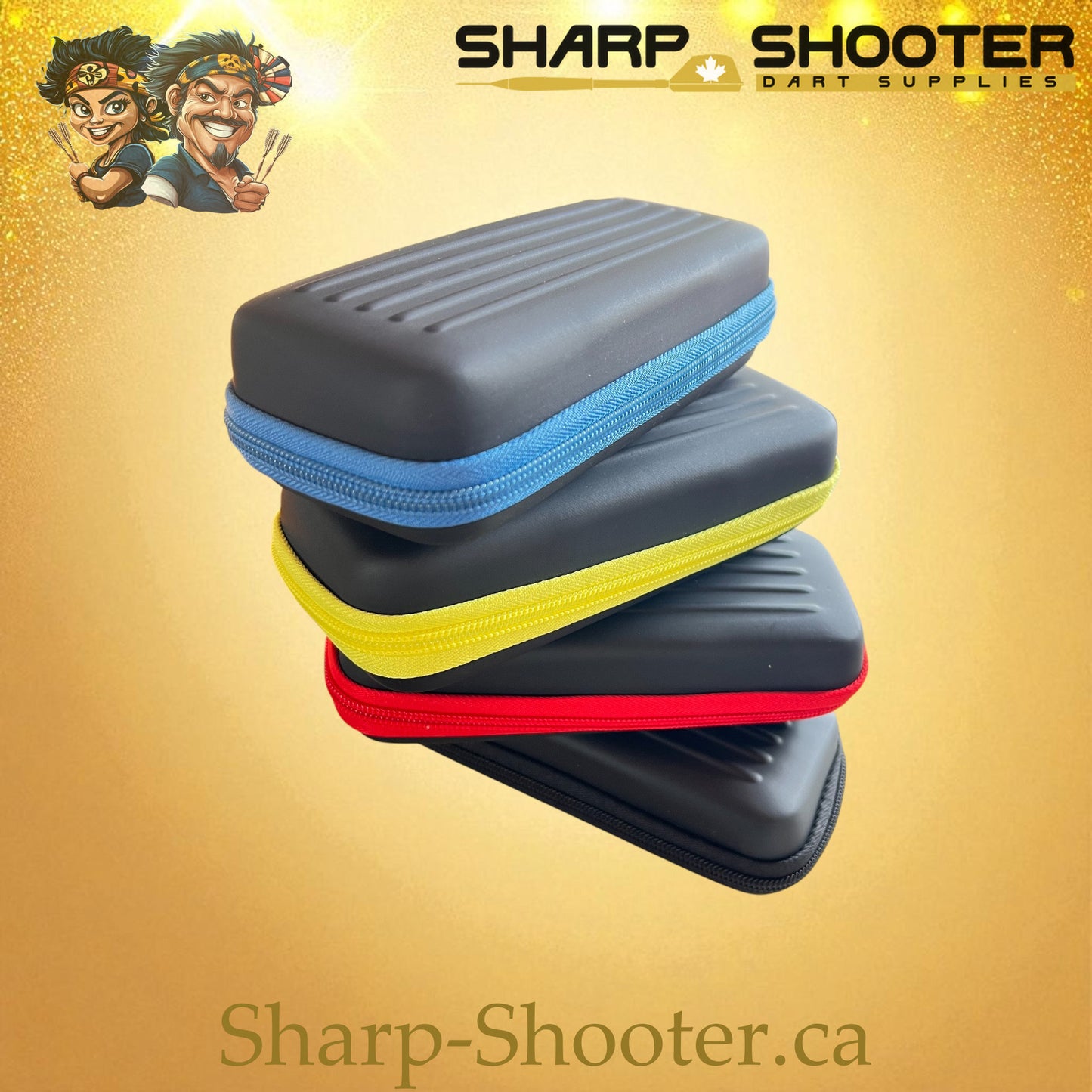 The Sidearm case family lineup — DP-23 shown in multiple colors, Sharp-Shooter.ca