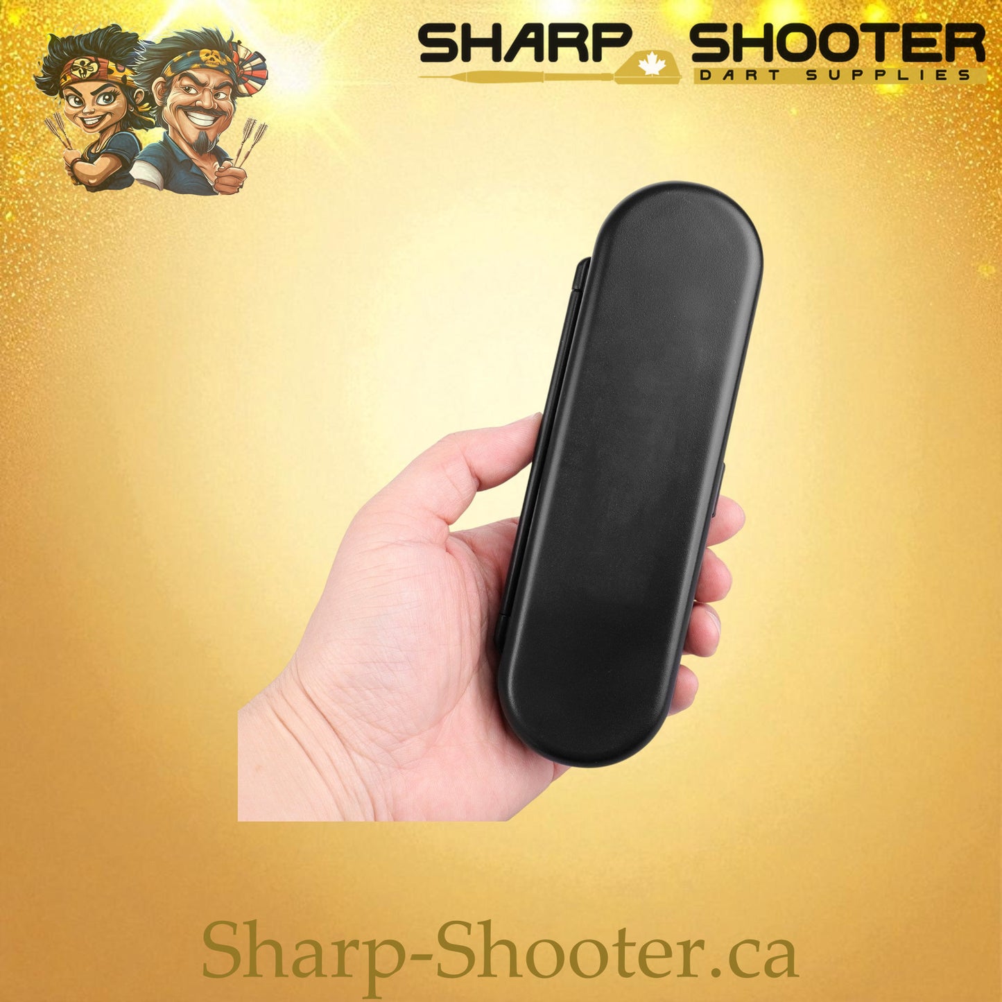 The Keeper dart case DP-31 Black — PVC clamshell case holds 3 darts, Sharp-Shooter.ca