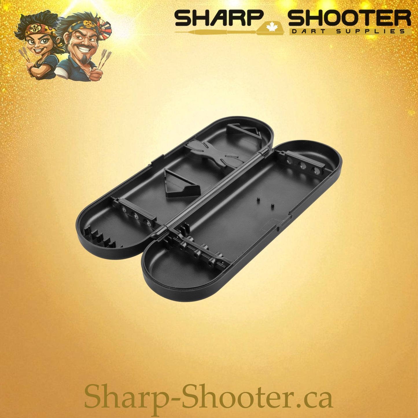 The Keeper dart case DP-31 Black — PVC clamshell case holds 3 darts, Sharp-Shooter.ca
