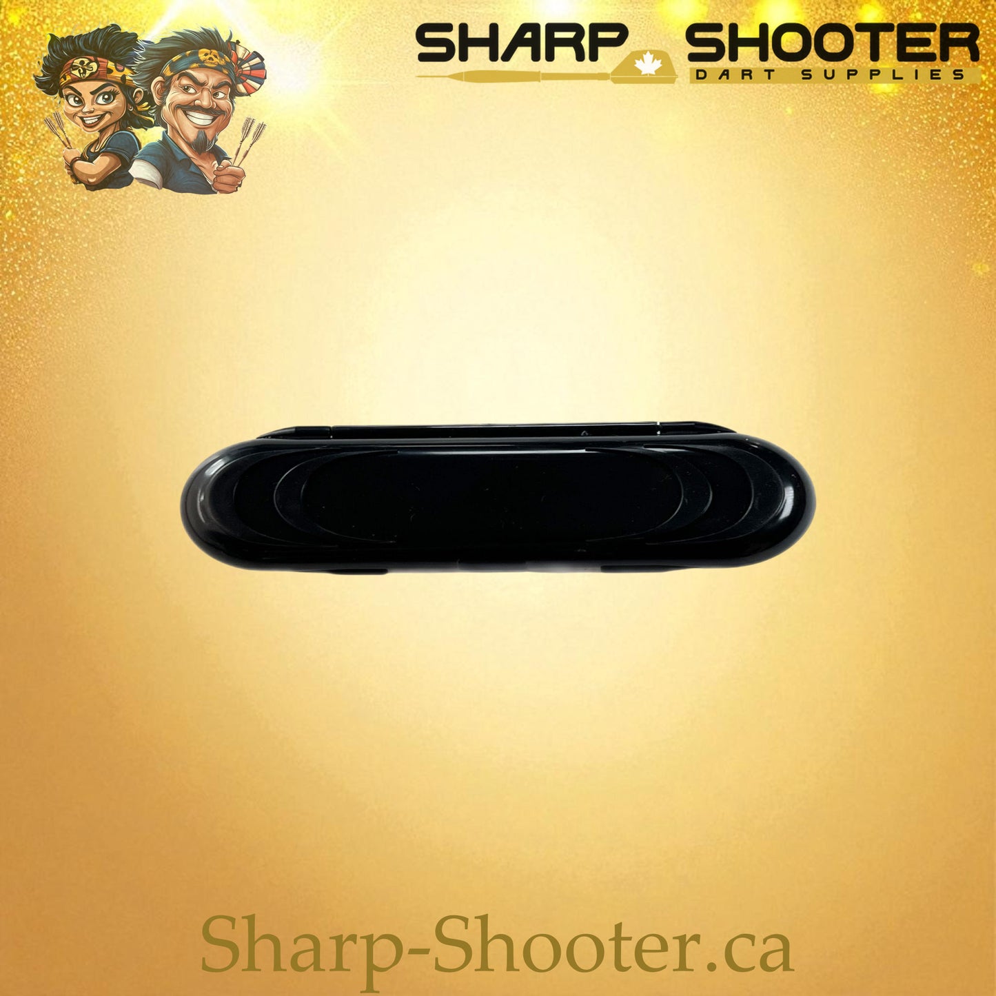 The Stash Box dart case DP-17 Black — PVC clamshell holds 3 darts, Sharp-Shooter.ca