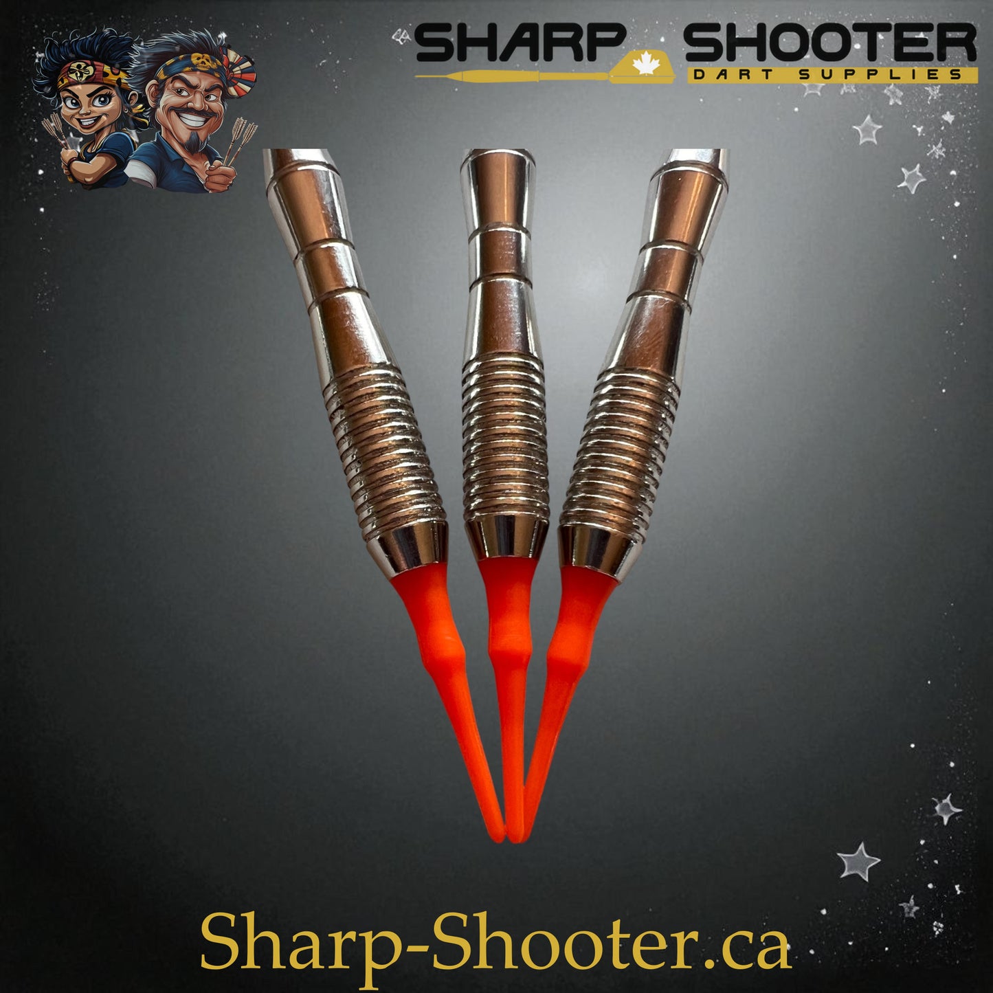 Phantom Strike Soft Tip Dart Set – Select Series SSD16 with Silver Duke barrel, 18.5g soft tip, flame flights, and black shafts