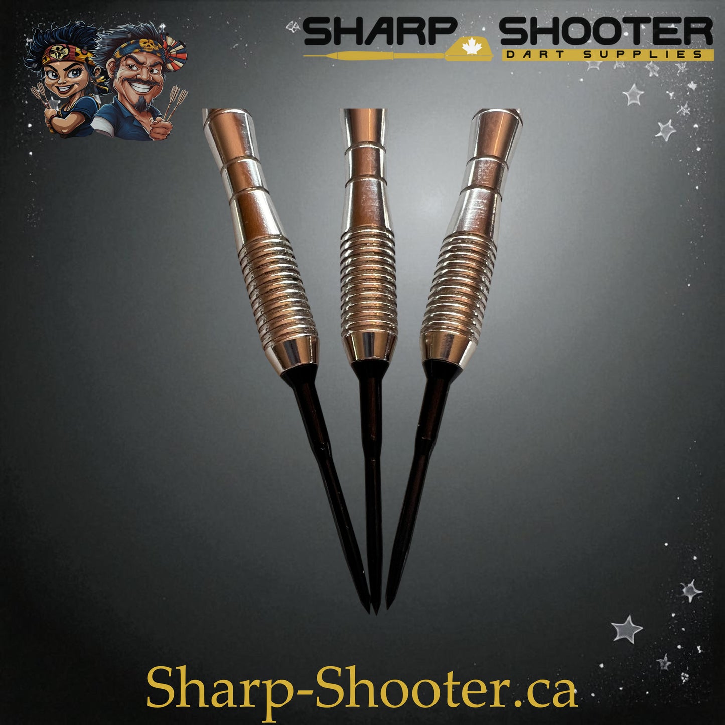 Phantom Strike Steel Tip Dart Set – Select Series SSD16-S with Silver Duke barrel, 20.2g steel tip, flame flights, and black shafts