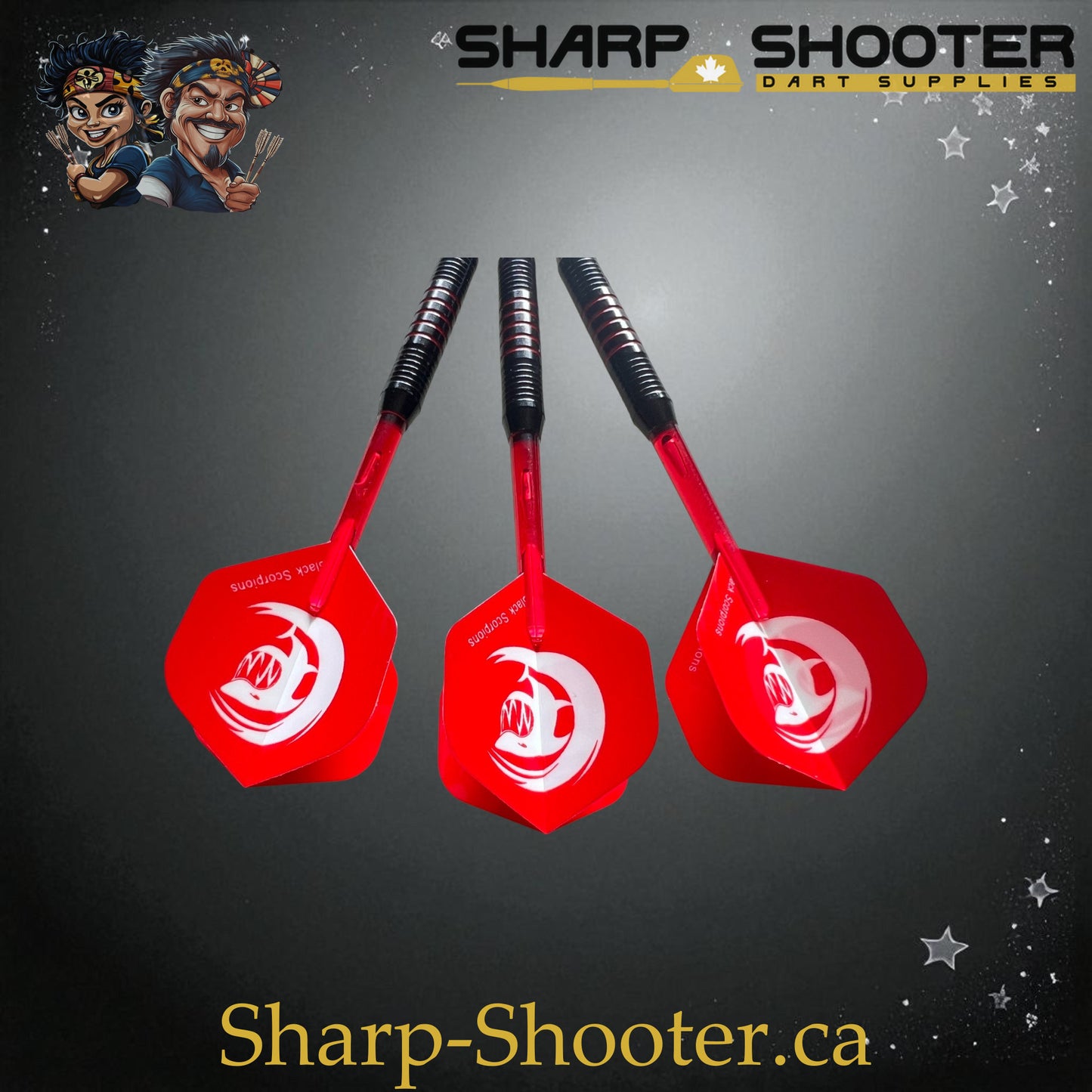 Sharpshooter Red Alert Fresh Series Soft Tip Dart Set SSD17 – 17.7g silver nickel barrels with shark flights