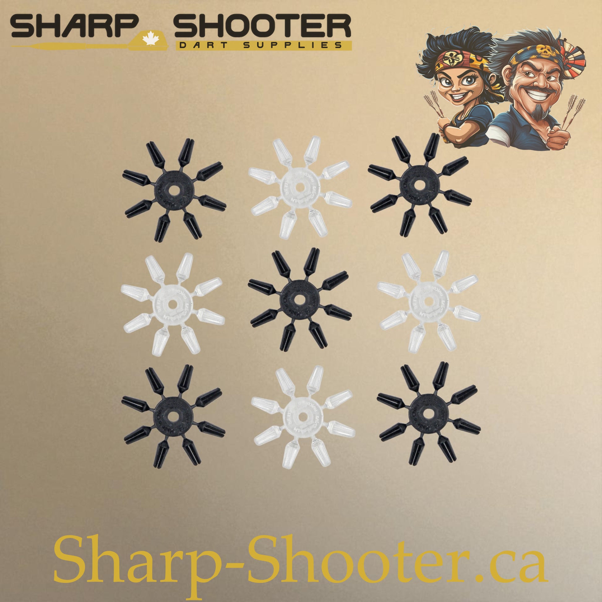 Dart flight protectors DP08 – black and clear options – Sharp Shooter (family)