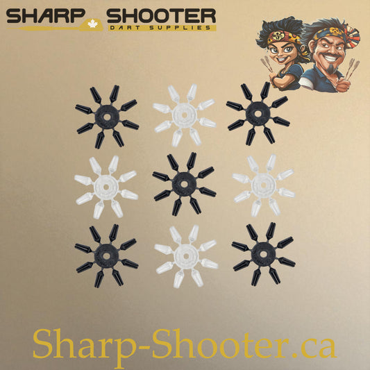 Dart flight protectors DP08 – black and clear options – Sharp Shooter (family)
