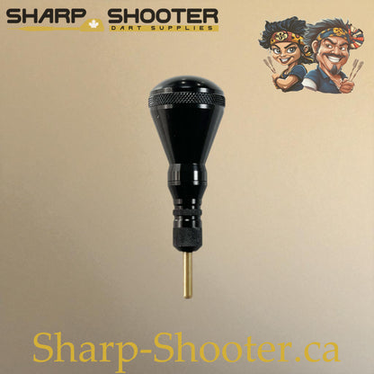 Sharpshooter DP13 Dart Tip Removal Tool in all black, compact and durable extractor for soft-tip dartboard maintenance