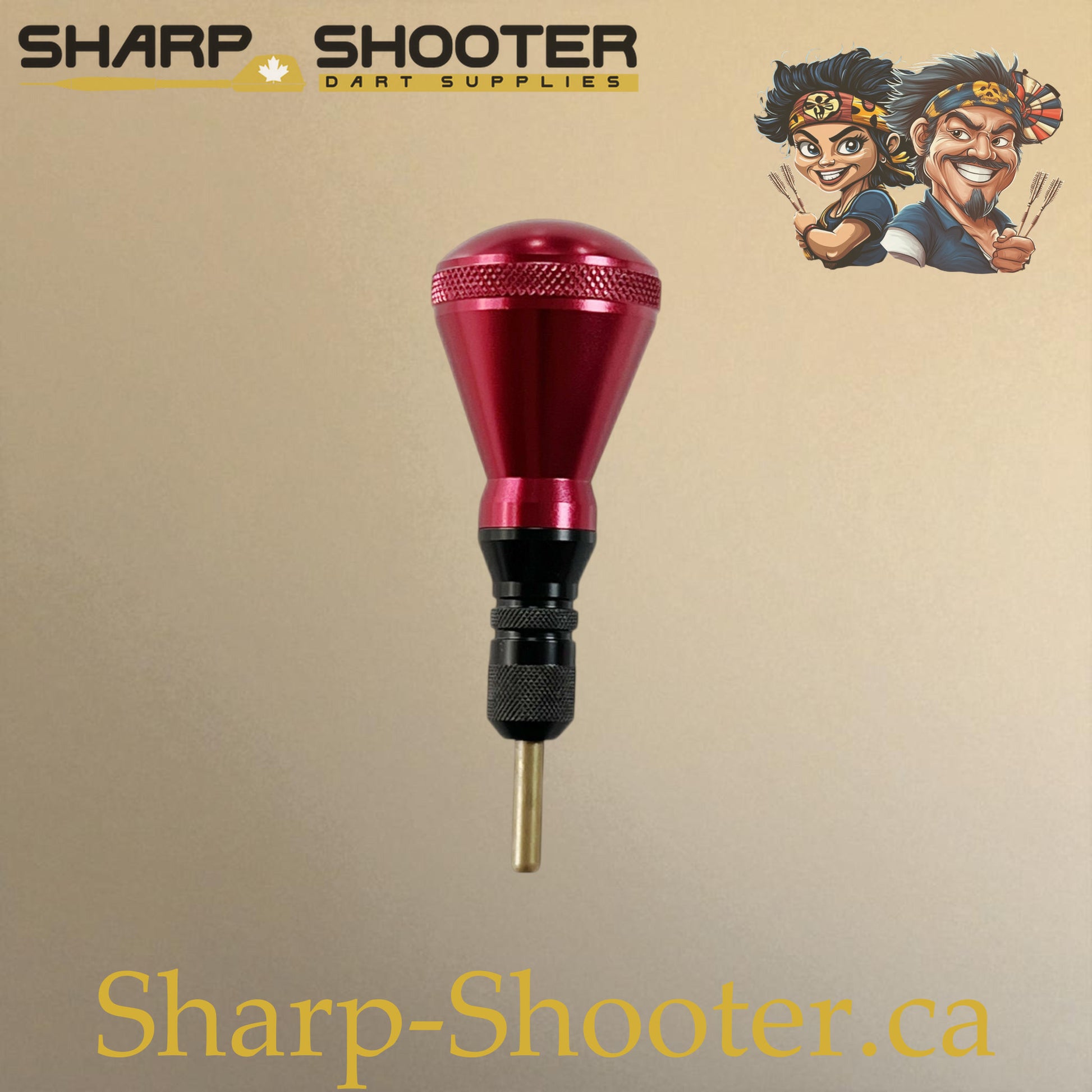 Sharpshooter DP13 Dart Tip Removal Tool in red and black, ergonomic handle with precision extractor for soft-tip dartboard repair