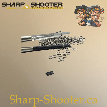 Stainless steel spring rings for plastic dart shafts, 10-pack – Sharp Shooter Dart Supplies
