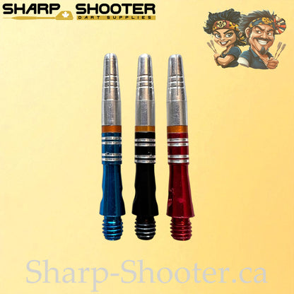 The Stride – DR02 – Aluminum Rotating Dart Shaft – 35mm – Black, Red, Blue – 3 Pack