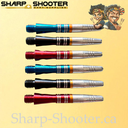 The Stride – DR02 – Aluminum Rotating Dart Shaft – 35mm – Black, Red, Blue – 3 Pack