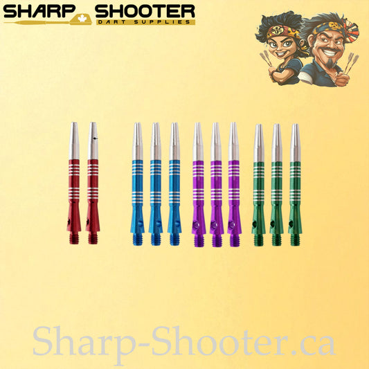 The Revolve – DR03 – Aluminum Rotating Dart Shaft – 45mm – Red, Green, Blue, Purple – 3 Pack