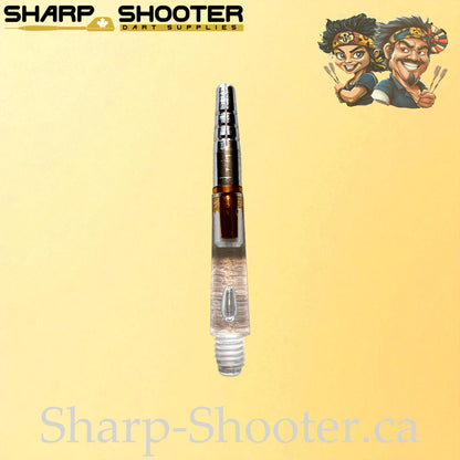 Aurora – DR04 – Plastic Rotating Dart Shaft – 37mm – Clear with Gold Core – 3 Pack