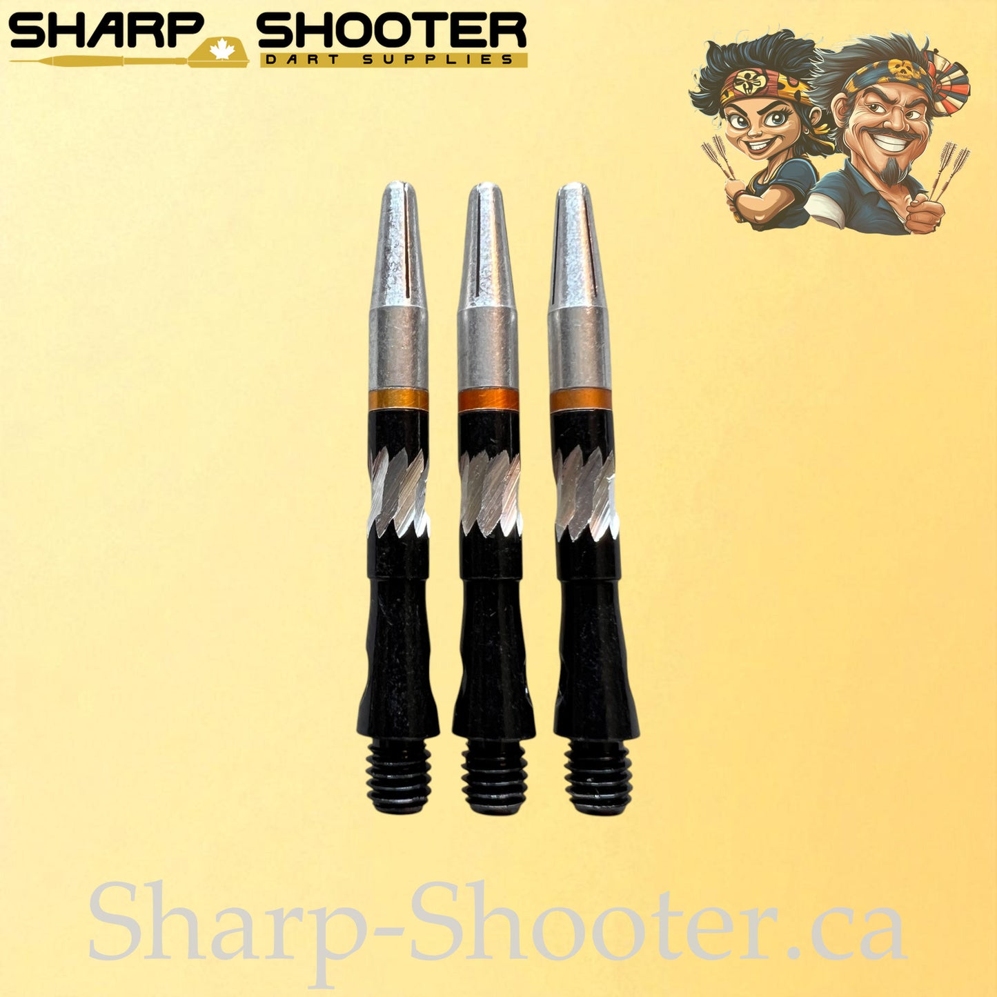 Crown – DR05 – Aluminum Rotating Dart Shaft – 40mm – Black – 3 Pack