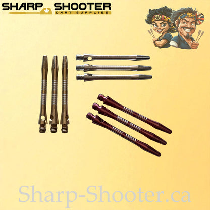 Tempo- DS08 – Aluminum Dart Shaft 45mm-  Tapered Engraved – 3 Pack
