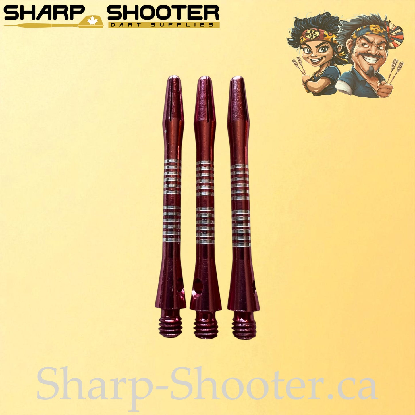 Tempo- DS08 – Aluminum Dart Shaft 45mm-  Tapered Engraved – 3 Pack