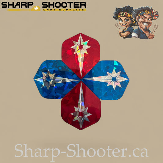 Silver Star Family – PVC Laser Standard Dart Flights 3 Pack