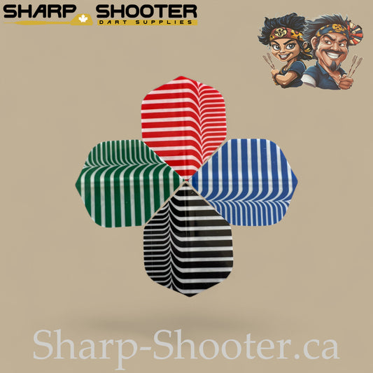 Candycane Dart Flights – PVC – Standard Shape – 75 Micron – 3 Pack
